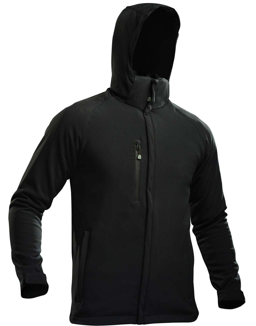 Schwarze Softshell Jacke mit Kapuze